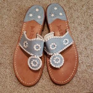 Jack Rogers Hampton Sandal Carolina Blue and White